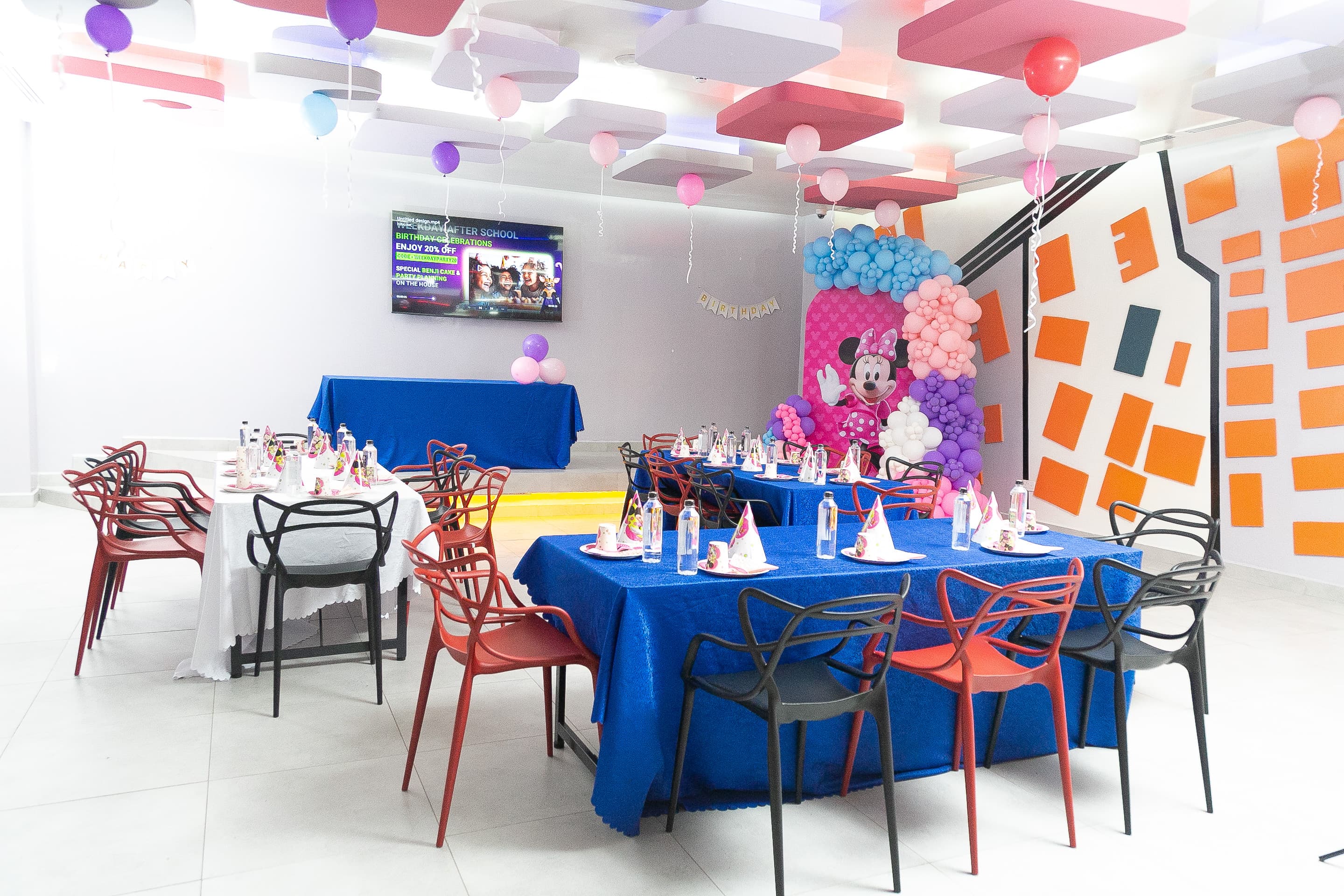 Kids celebrating a birthday at The Hub Park, Nairobi's top indoor amusement centre and bounce entertainment center.